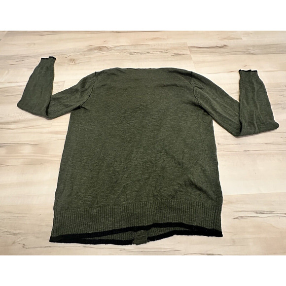 M By Michael Stars Size 1 S/M Cardigan Sweater Cotton Blend Knit Green - Picture 2 of 9